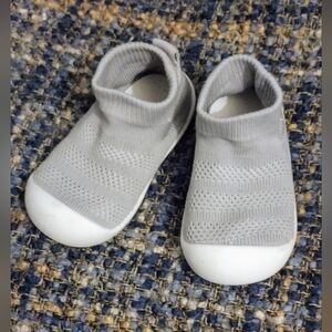Slip on gray baby shoes